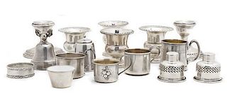 A Collection of American Silver and Silver Mounted Articles, Height of tallest 2 5/8 inches.