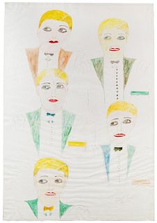 Lee Godie, (American, 1908-1994), Where the Boys Are