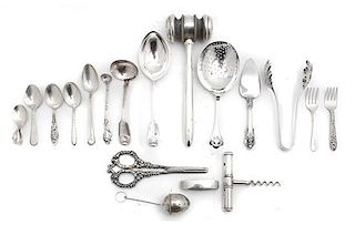 A Collection of American Silver Flatware Articles, Length of longest 9 inches.