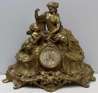 Large and Quality Bronze Figural Clock.