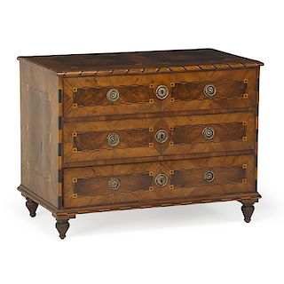 GERMAN BAROQUE PARQUETRY CHEST OF DRAWERS