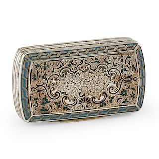 FRENCH STERLING SILVER ENAMELED BOX