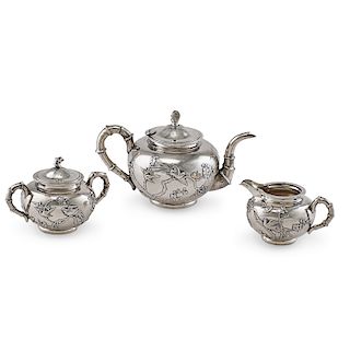 CHINESE EXPORT SILVER TEA SERVICE