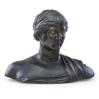 PATINATED BRONZE BUST OF SAPPHO