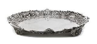 A Silverplate Serving Tray, Diameter 23 1/2 inches.