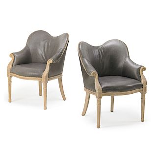 THEODORE ALEXANDER PAIR OF LOUNGE CHAIRS
