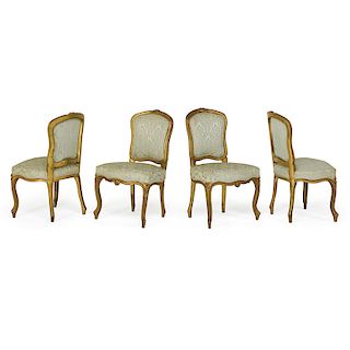 SET OF FOUR SWEDISH ROCOCO SIDE CHAIRS