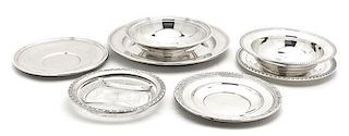 A Group of American Silver Serving Articles, Diameter of largest 13 1/2 inches.