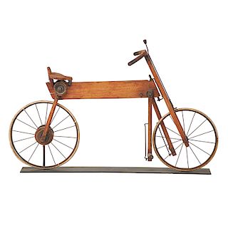 WOODEN BIKE ON STAND