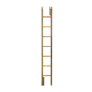 FOLDING LEATHER LIBRARY LADDER