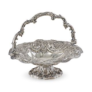 WILLIAM IV SILVER REPOUSSE BASKET