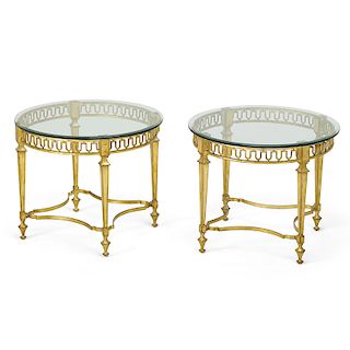 PAIR OF LOUIS XVI STYLE GLASS TOP TABLES