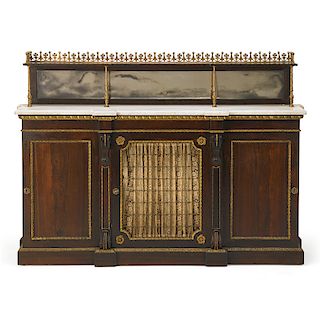 VICTORIAN GILT BRONZE MOUNTED ROSEWOOD CREDENZA