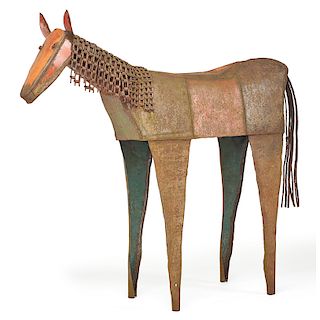 METAL HORSE SCULPTURE