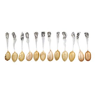 SHIEBLER STERLING SILVER AESTHETIC MOVEMENT COFFEE SPOONS