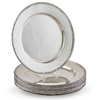 LUNT STERLING SILVER DINNER PLATES