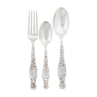 WHITING STERLING SILVER PARTIAL FLATWARE SERVICE