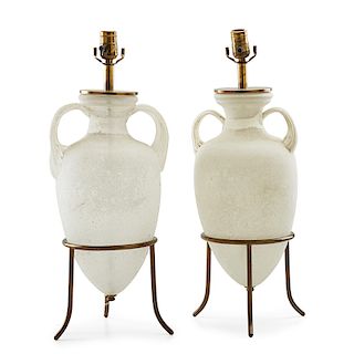 PAIR OF CENEDESE (Attr.) SCAVO MURANO GLASS LAMPS