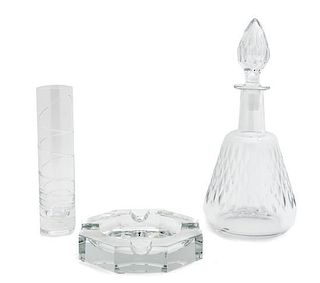 A Baccarat Glass Decanter, Height of tallest 11 1/2 inches.