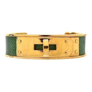 Hermes Epsom Leather Kelly Cuff Bracelet