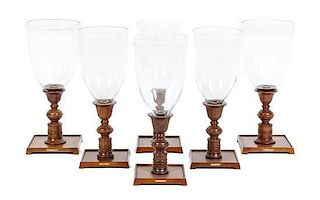 A Group of Six Blown Glass Hurricanes, Ralph Lauren, Height overall 21 3/4 inches.