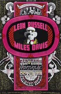A Group of Five Concert Posters, Bill Graham, Height of tallest 22 x width 13 1/2 inches.