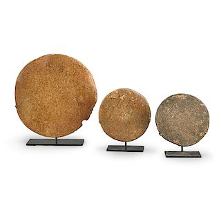 MOUNTED STONE DISCS, CENTRAL AMERICA