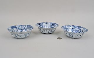 Three "Kraak" Porcelain Bowls