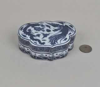 Chinese Blue/White Porcelain Lidded Palette