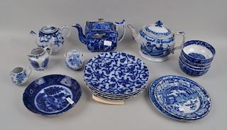 Large Group English B/W Porcelain Wares
