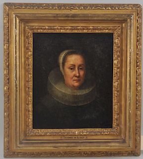 Old Master Portrait of Woman, Manner of De Keyser