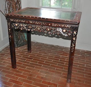 Chinese Red/Brown Lacquered Table