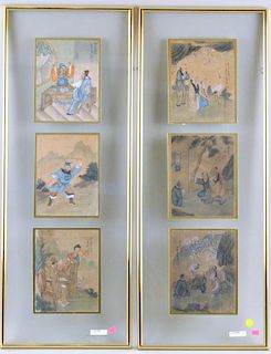 Pair Framed Chinese Painted Panels