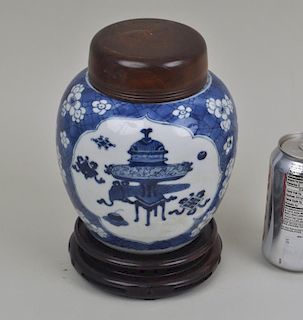 Chinese Blue/White Porcelain Lidded Ovoid Jar