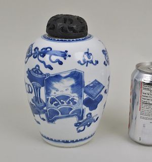 Chinese Blue/White Porcelain Lidded Jar