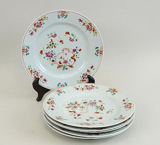 Six Famille Rose Porcelain Plates, 18th Century