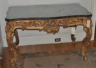 Continental Baroque Carved & Gilded Console Table
