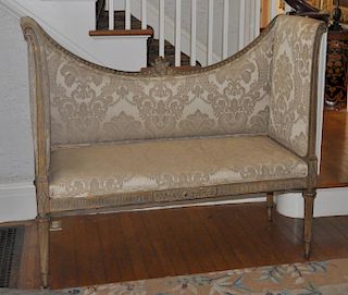 French Louis XVI Style Painted Hall Settee