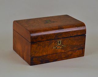 English Late Regency Burlwood Dressing Box