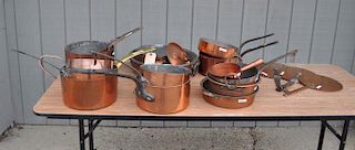 Group Fifteen Copper Cooking Pans