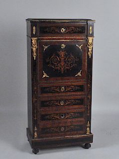 French Gilt Bronze Mounted Secretaire Abattant