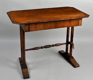 Continental Burled Walnut/Fruitwood Writing Table