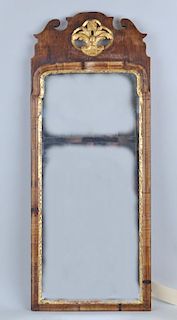 Queen Anne Walnut Mirror Gilt Shell