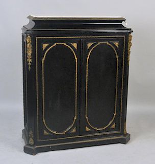 Victorian Ebonized Bronze Mounted Two Door Cabinet