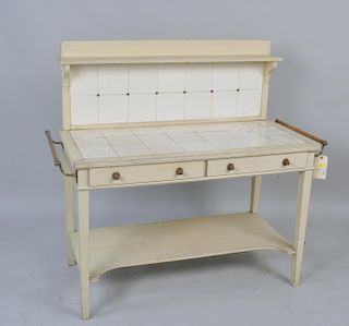 French Tile Top Pastry Table