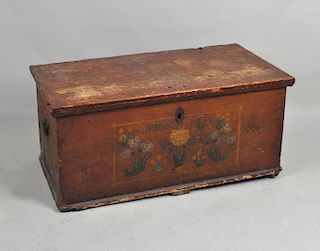 Continental Painted Wood Dowry Chest