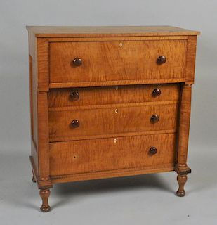 Highly Figured Tiger Maple Bonnet Chest