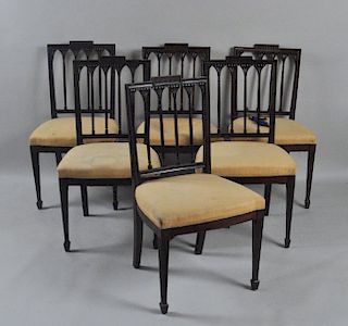 Set Six Federal Style Mahogany Dining Chairs