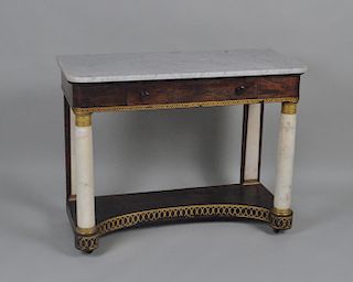 NY Classical Stencilled Mahogany M/T Pier Table