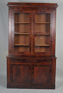 MA Classical Mahogany Bookcase Made In Boston